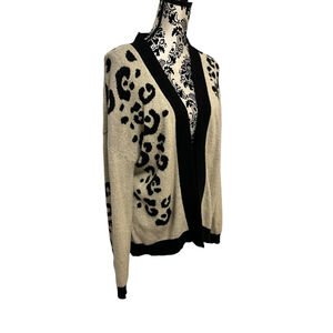 Anthropologie OVLA Animal Print Cardigan – Tan & Black,Oversized Sz Medium
